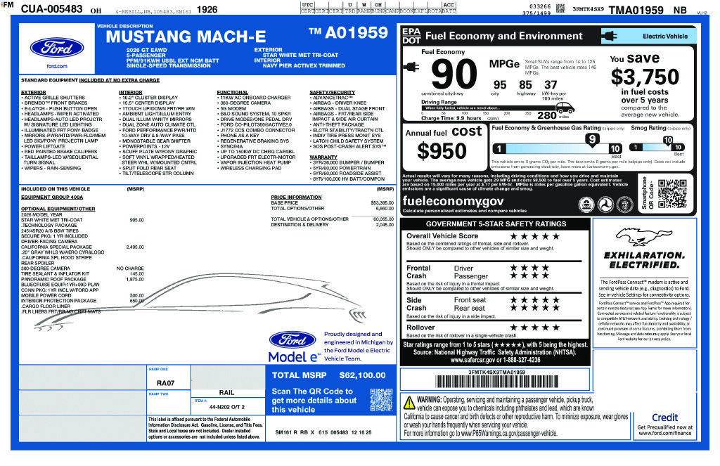 New 2026 Ford Mustang Mach-E GT w/ California Special Package AWD/4WD image 4