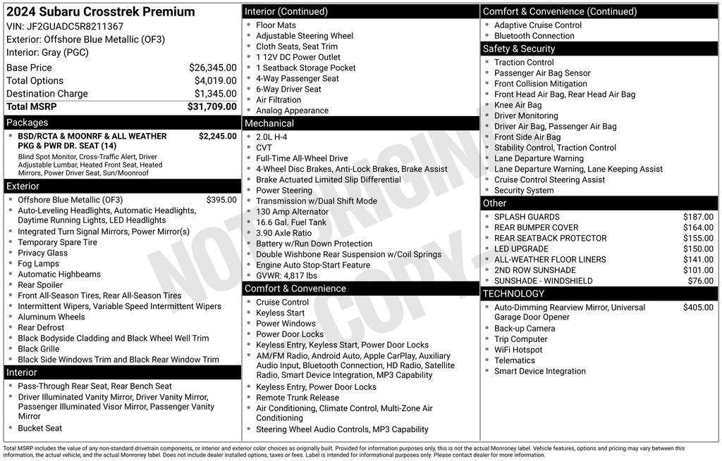 Certified 2024 Subaru Crosstrek 2.0i Premium AWD/4WD image 46