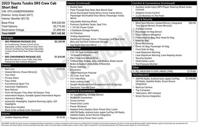 Used 2023 Toyota Tundra SR5 w/ SR5 Premium Package AWD/4WD image 6