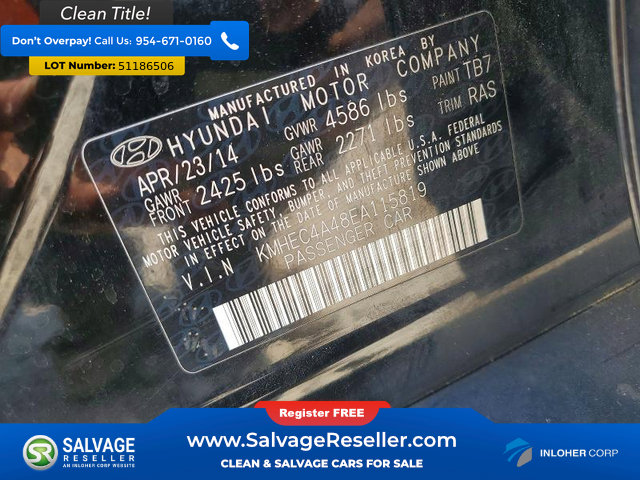 Used 2014 Hyundai Sonata Limited w/ Panoramic Sunroof Package 02 FWD image 16