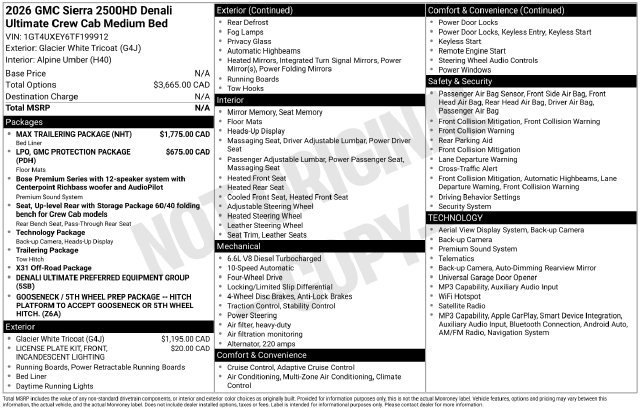 Used 2026 GMC Sierra 2500 Denali Ultimate w/ Max Trailering Package AWD/4WD image 19