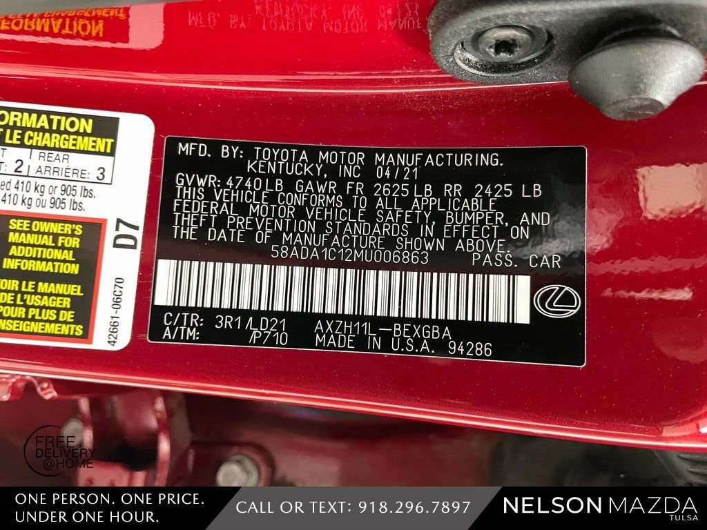 Used 2021 Lexus ES 300h w/ Premium Package image 52