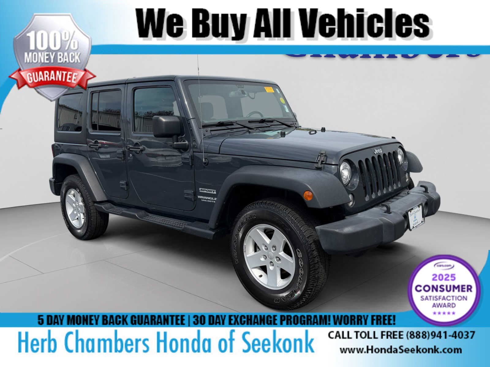 Used 2017 Jeep Wrangler Unlimited Sport w/ Quick Order Package 24S