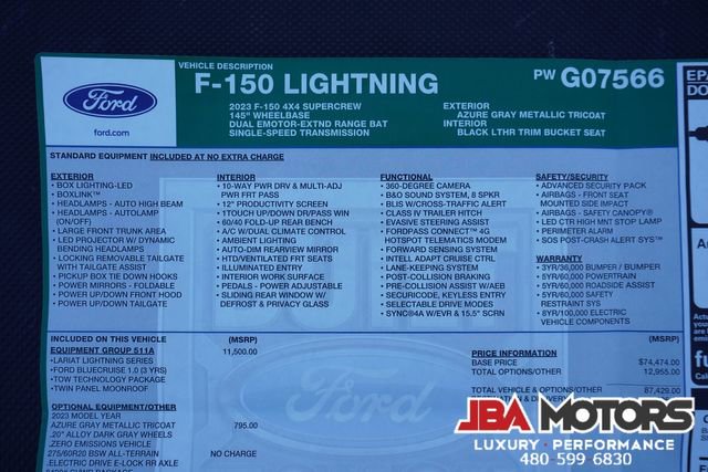 Used 2023 Ford F150 Lightning Lariat w/ Equipment Group 511A High image 96