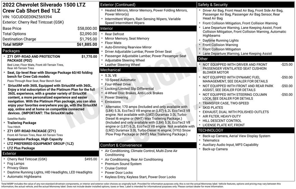 Used 2022 Chevrolet Silverado 1500 LTZ AWD/4WD image 2