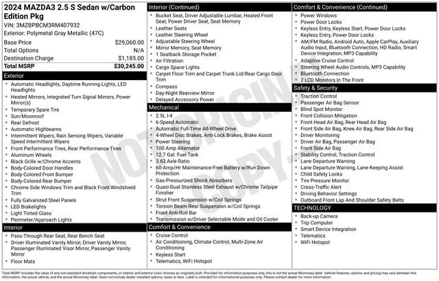 Used 2024 MAZDA MAZDA3 s image 37