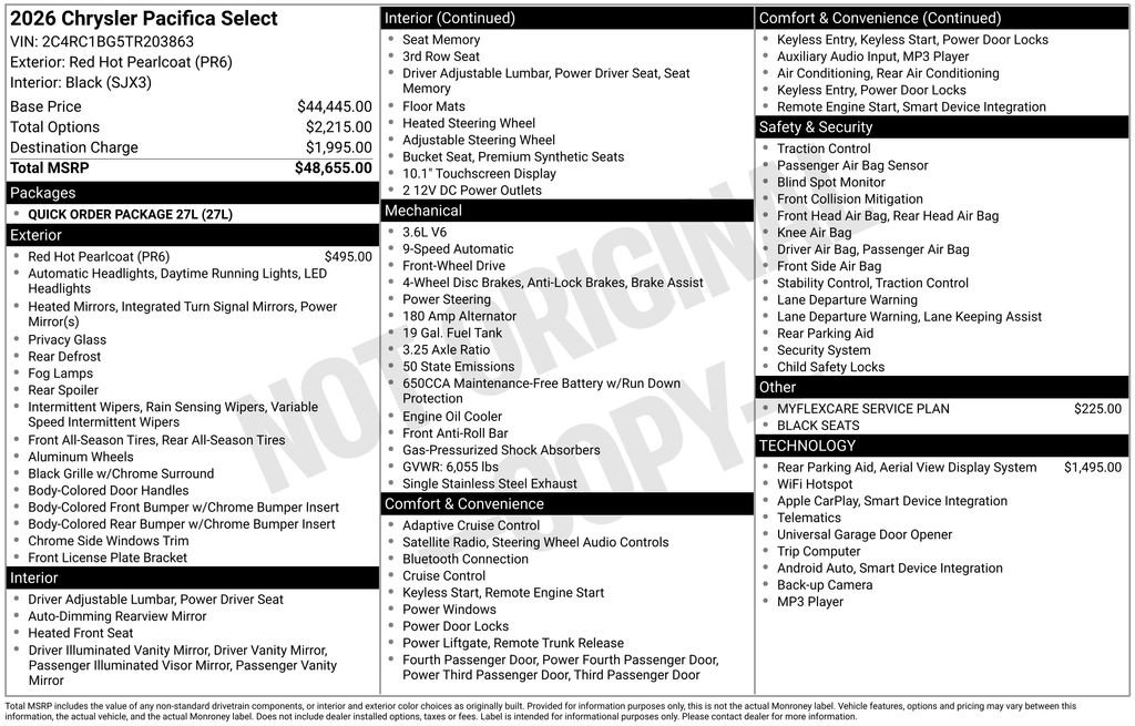 New 2026 Chrysler Pacifica Select FWD image 24