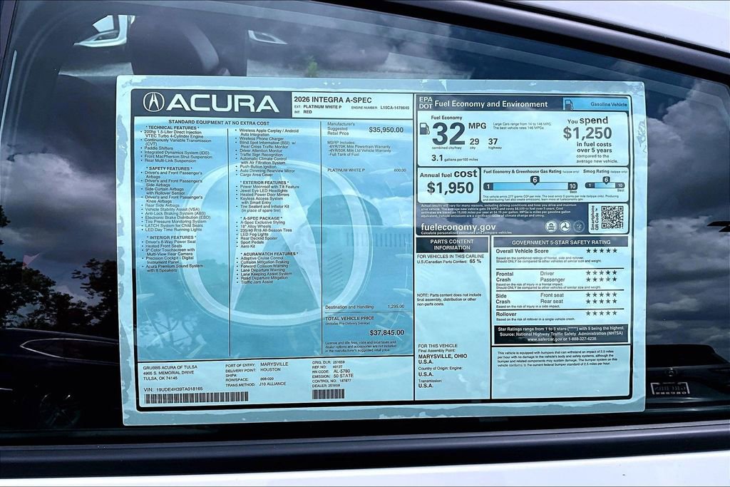 New 2026 Acura Integra A-Spec FWD image 40