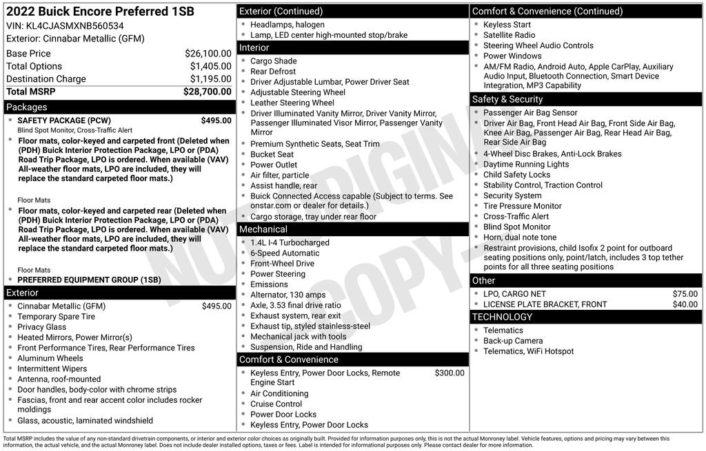Used 2022 Buick Encore Preferred w/ Safety Package FWD image 35