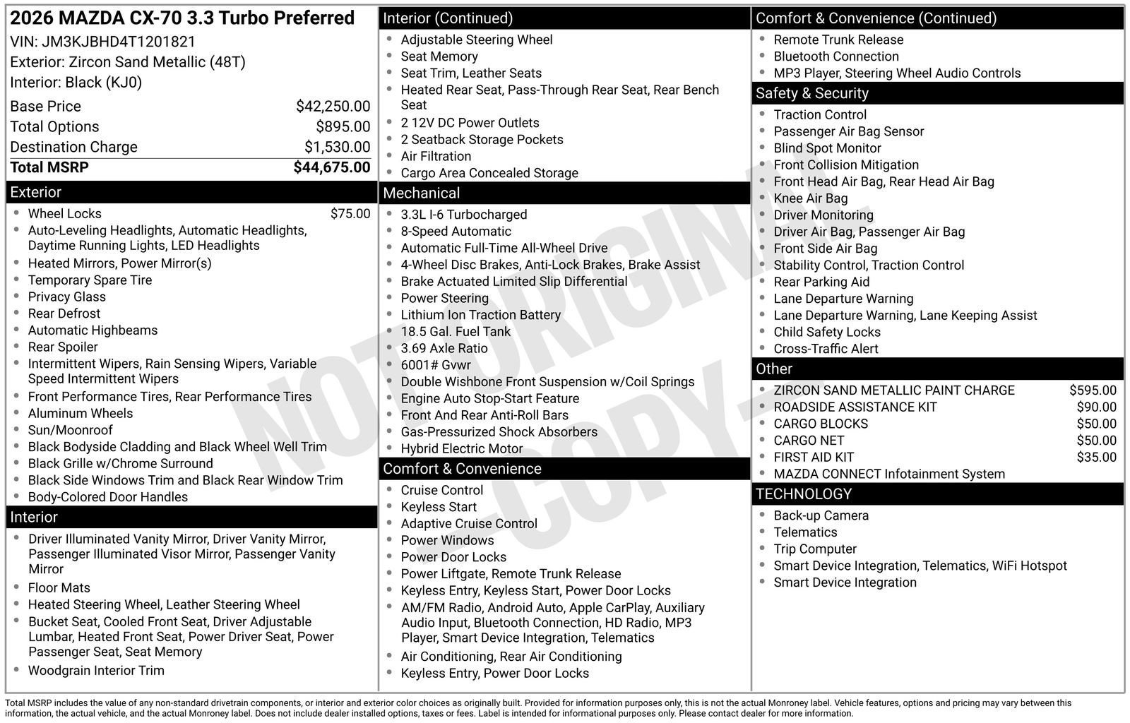 New 2026 MAZDA CX-70 3.3 Turbo w/ Preferred Package image 22