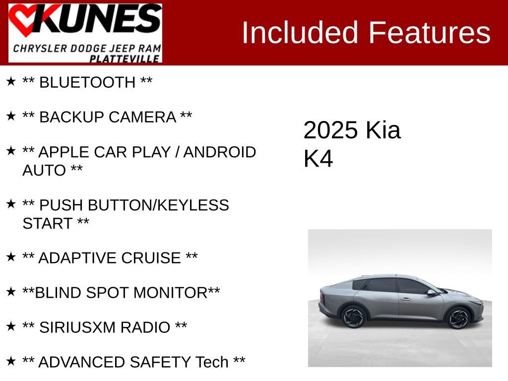 Used 2025 Kia K4 EX image 2