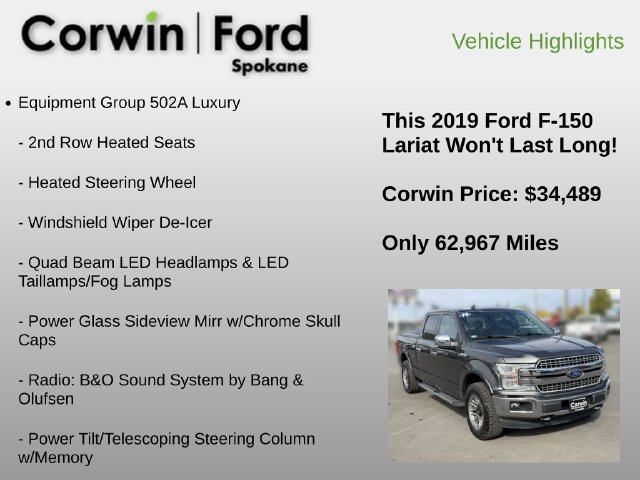 Used 2019 Ford F150 Lariat w/ Equipment Group 502A Luxury AWD/4WD image 12