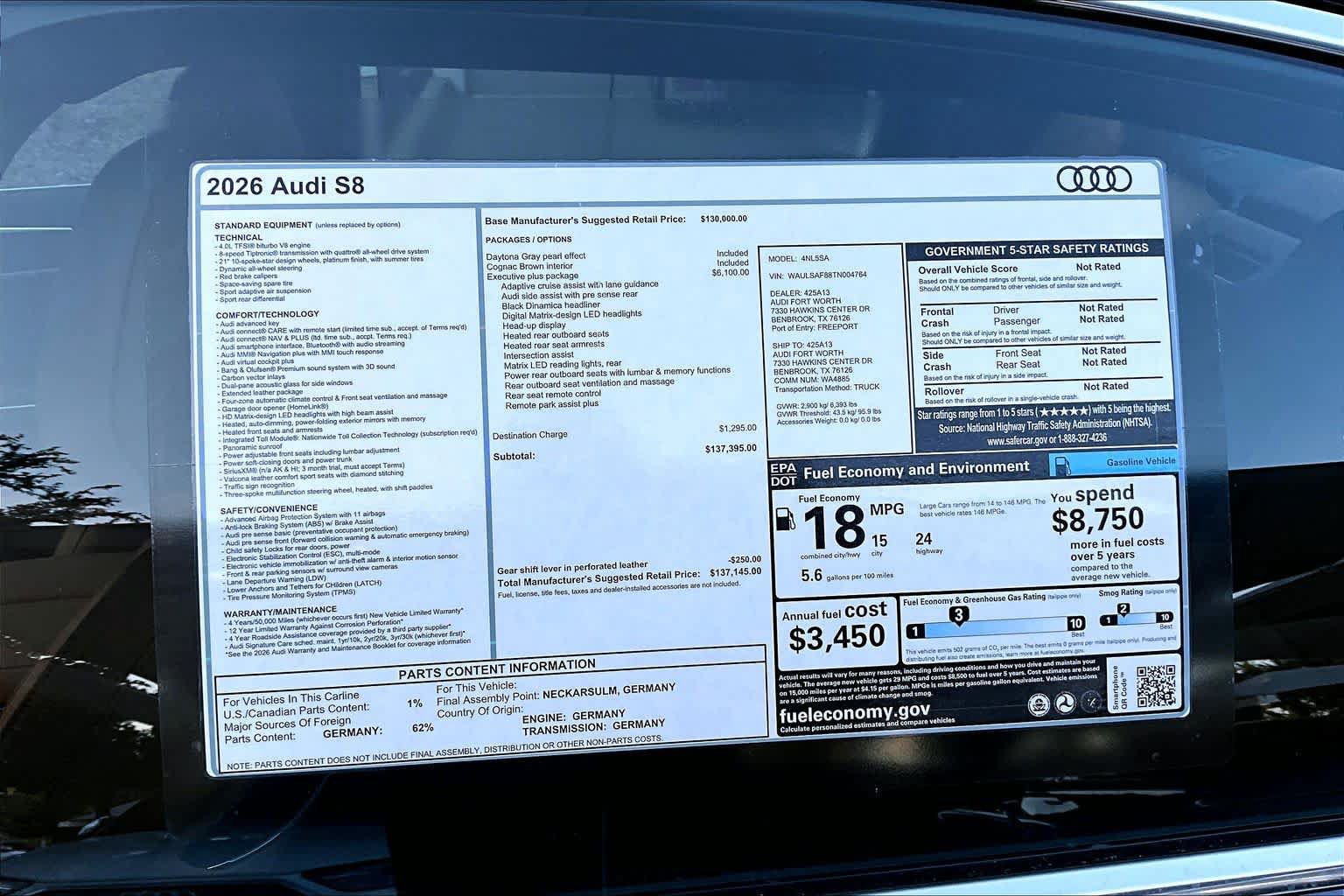 New 2026 Audi S8 AWD/4WD image 16