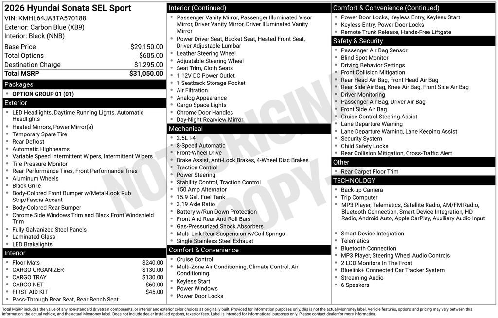 New 2026 Hyundai Sonata SEL FWD image 24