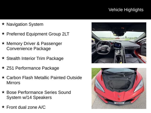 Used 2024 Chevrolet Corvette Stingray Preferred Cpe w/ Z51 Performance Package RWD image 12