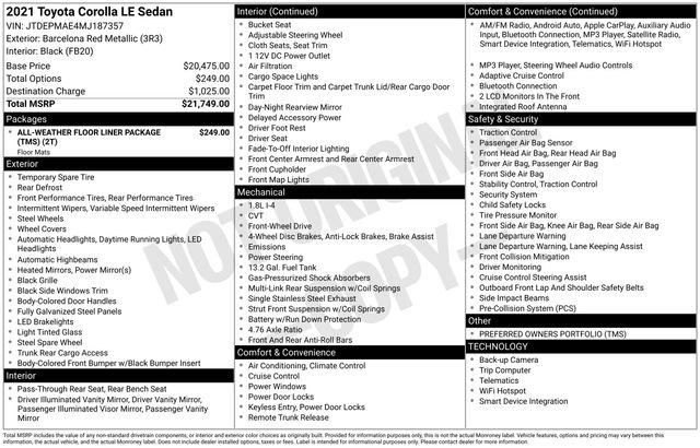 Certified 2021 Toyota Corolla LE image 32