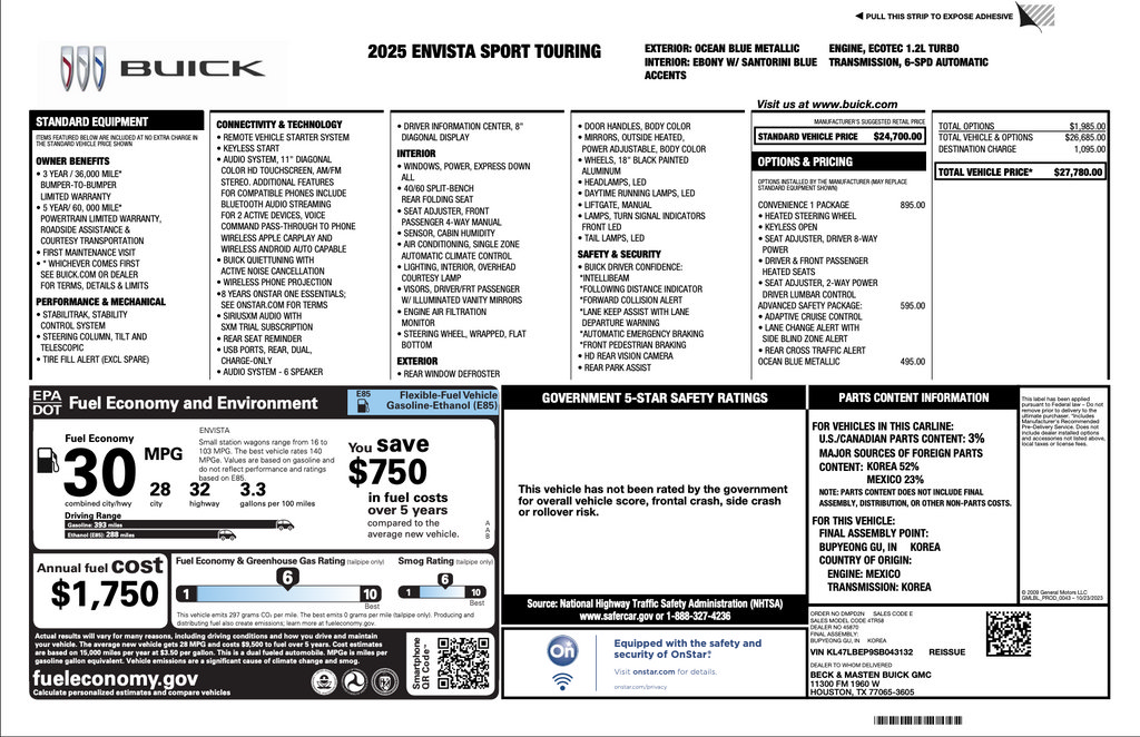 Used 2025 Buick Envista Sport Touring w/ Convenience I Package FWD image 3