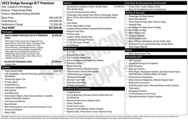 Certified 2023 Dodge Durango R/T AWD/4WD image 39