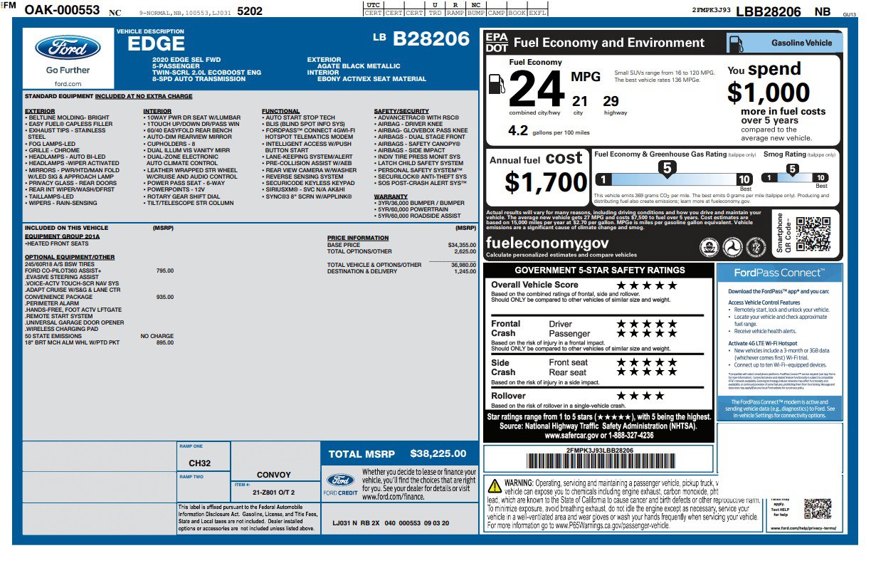 Used 2020 Ford Edge SEL w/ Convenience Package FWD image 84