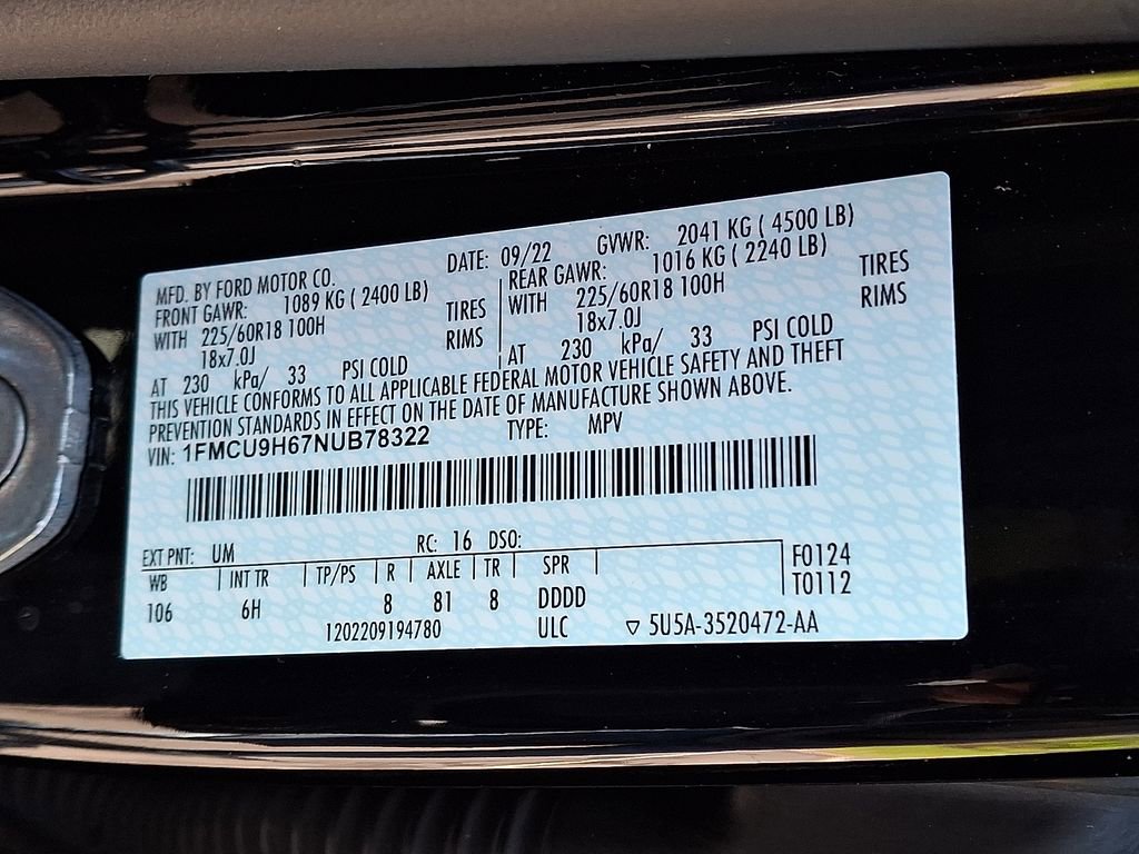 Used 2022 Ford Escape SEL AWD/4WD image 28