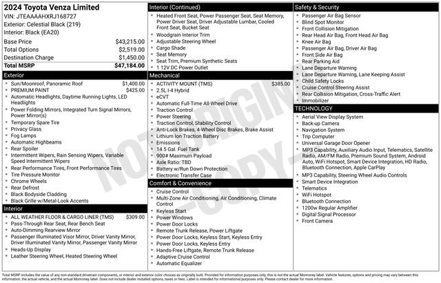 Certified 2024 Toyota Venza Limited AWD/4WD image 36