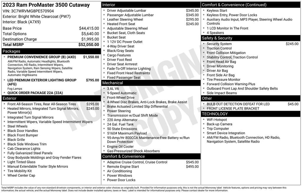 Used 2023 RAM ProMaster 3500 w/ Premium Convenience Group (B) FWD image 21