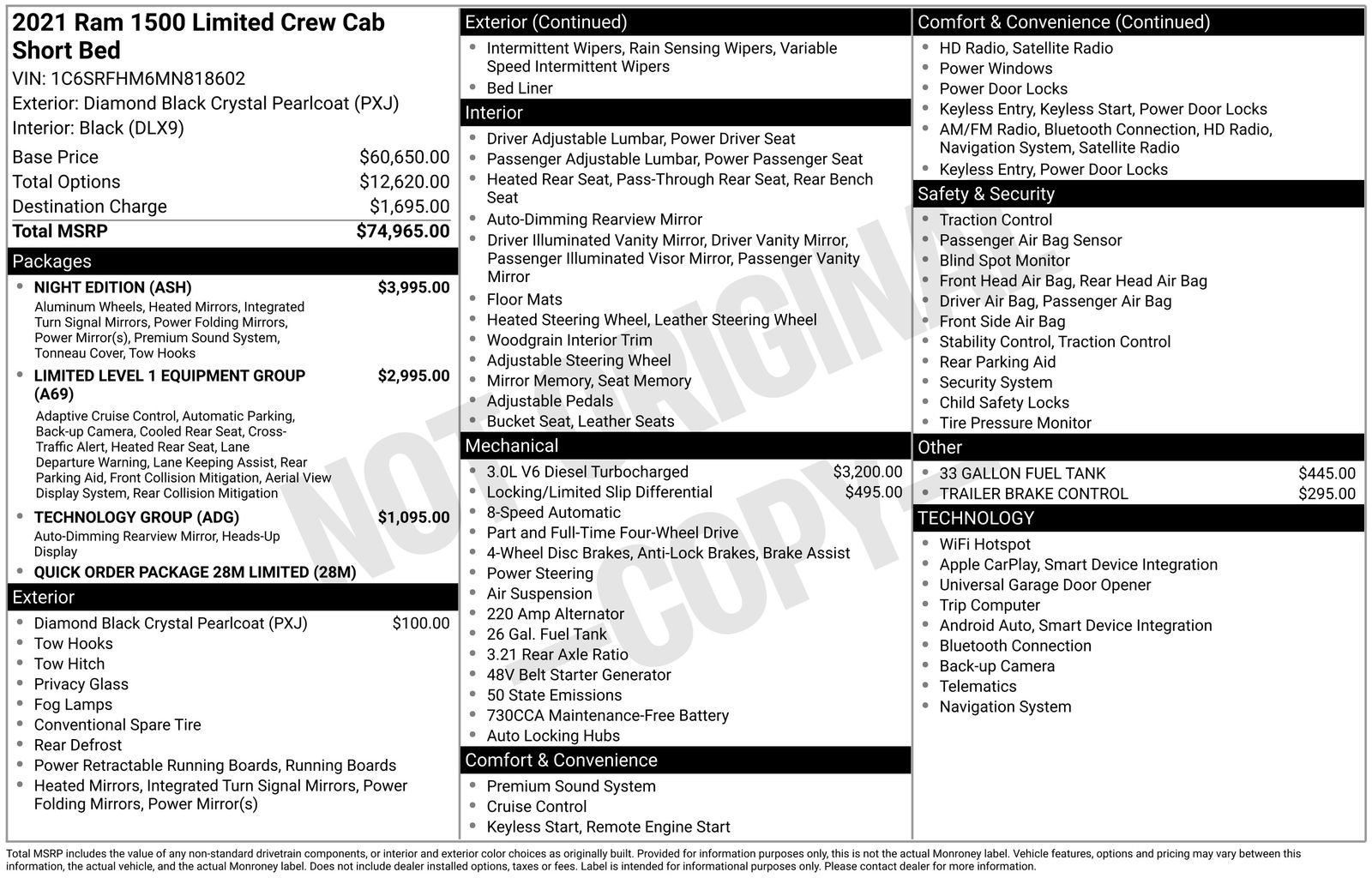 Used 2021 RAM 1500 Limited w/ Night Edition AWD/4WD image 15