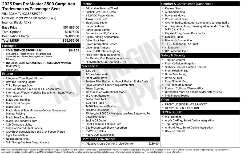 New 2025 RAM ProMaster 3500 w/ Convenience Group FWD image 4