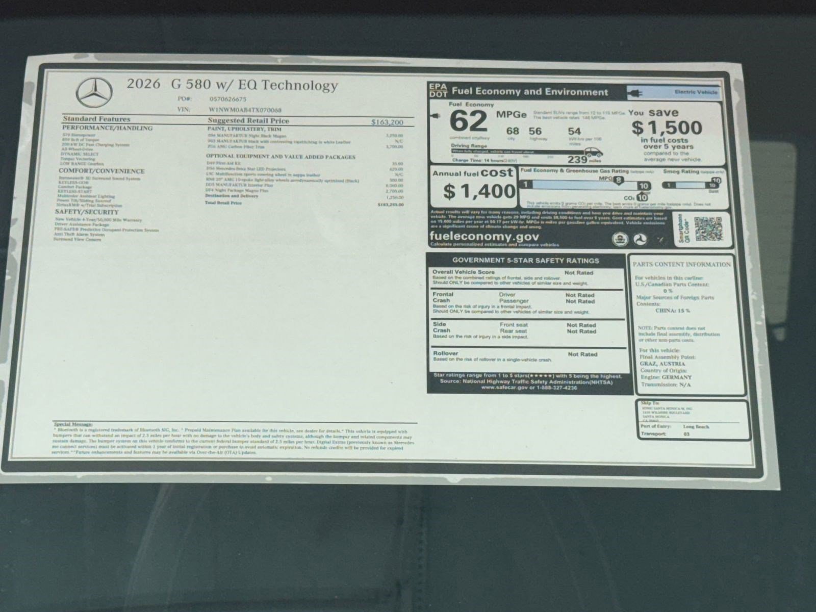 New 2026 Mercedes-Benz G 580 w/ EQ Technology image 31