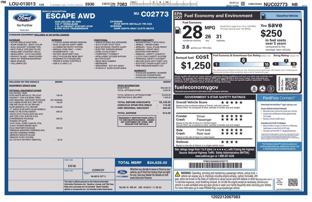 Used 2022 Ford Escape SE w/ Convenience Package image 39