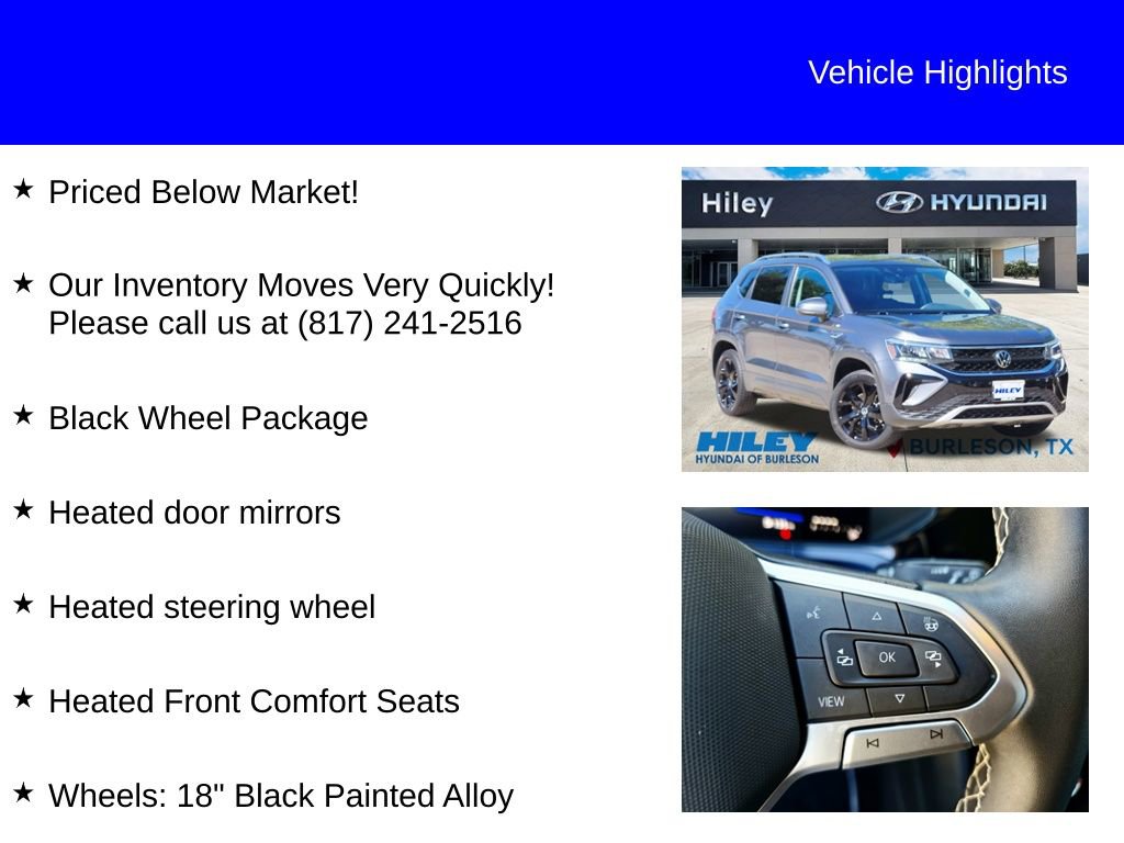 Used 2023 Volkswagen Taos SE w/ Black Wheel Package FWD image 9