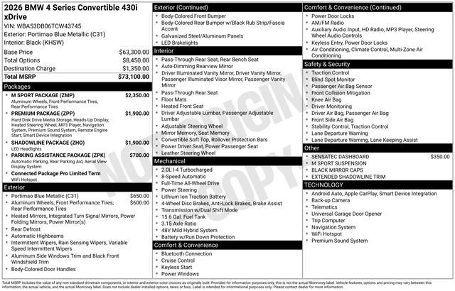 New 2026 BMW 430i xDrive Convertible w/ M Sport Package image 4