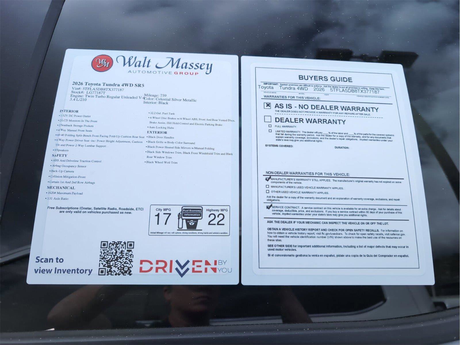 Used 2026 Toyota Tundra SR5 w/ SX Package image 10