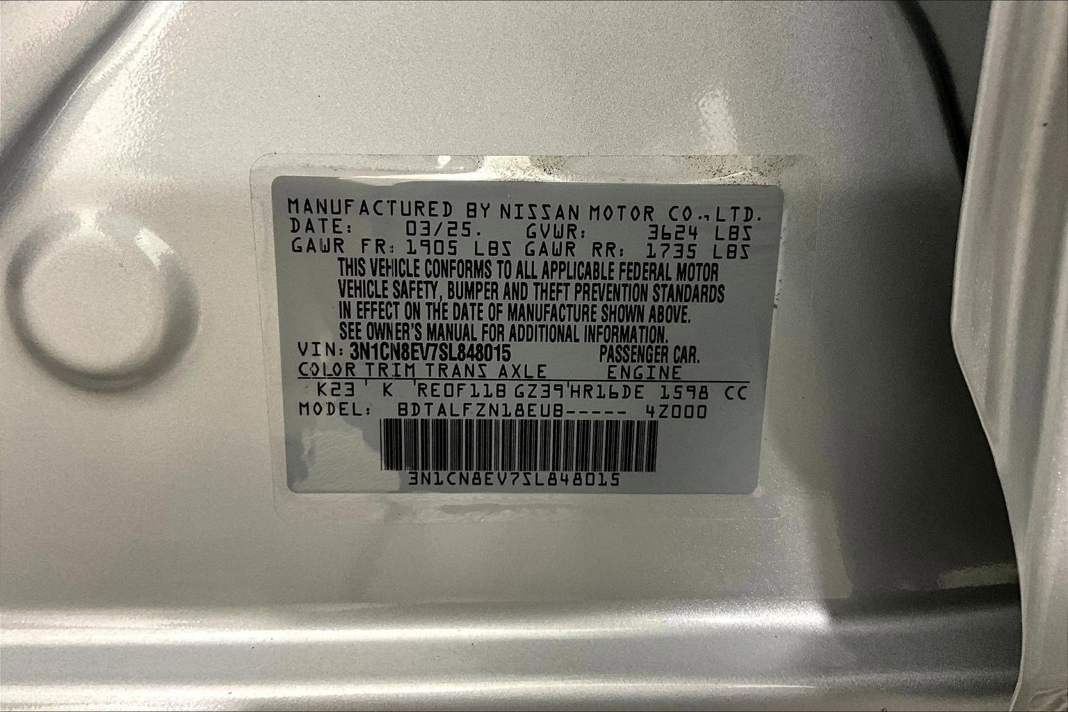 Certified 2025 Nissan Versa SV w/ Trunk Package image 20