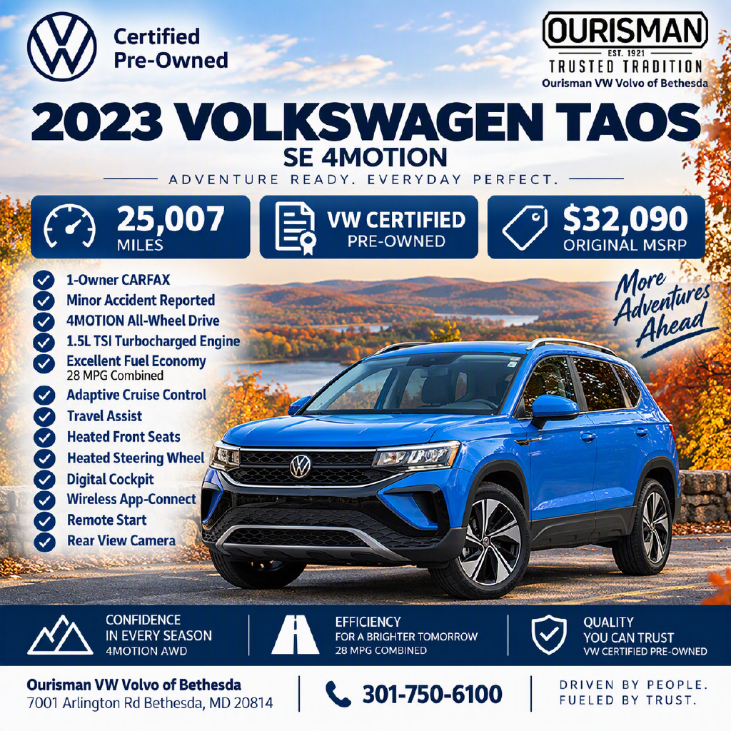 Certified 2023 Volkswagen Taos SE AWD/4WD image 2