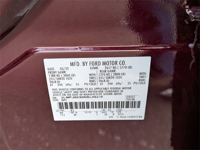 Certified 2022 Lincoln Nautilus Reserve w/ Equipment Group 201A image 35