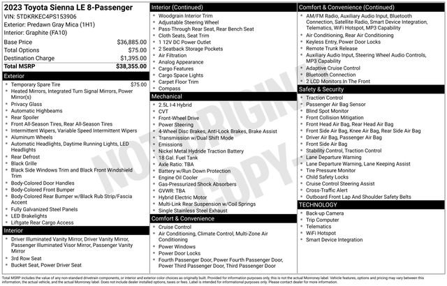 Used 2023 Toyota Sienna LE FWD image 5