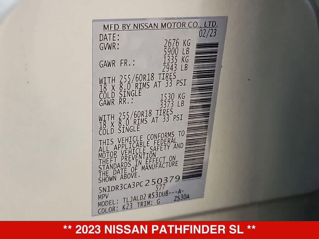 Used 2023 Nissan Pathfinder SL FWD image 36