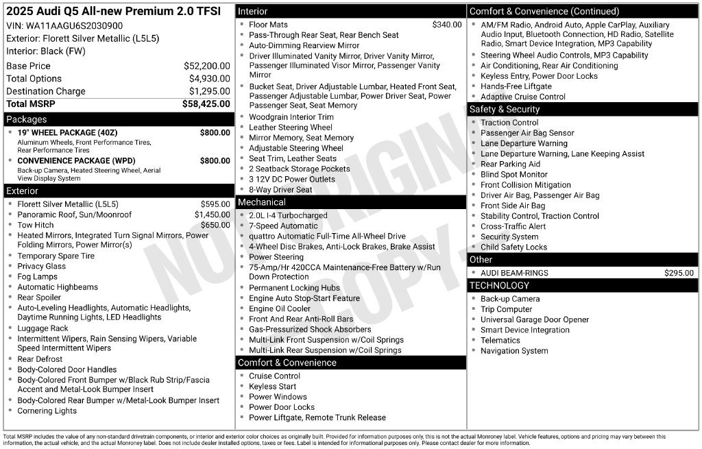 Certified 2025 Audi Q5 Premium w/ Convenience Package AWD/4WD image 3