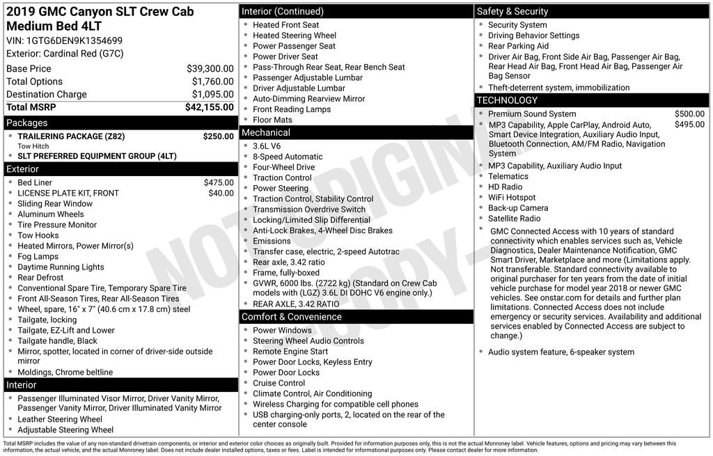 Used 2019 GMC Canyon SLT w/ Trailering Package AWD/4WD image 3