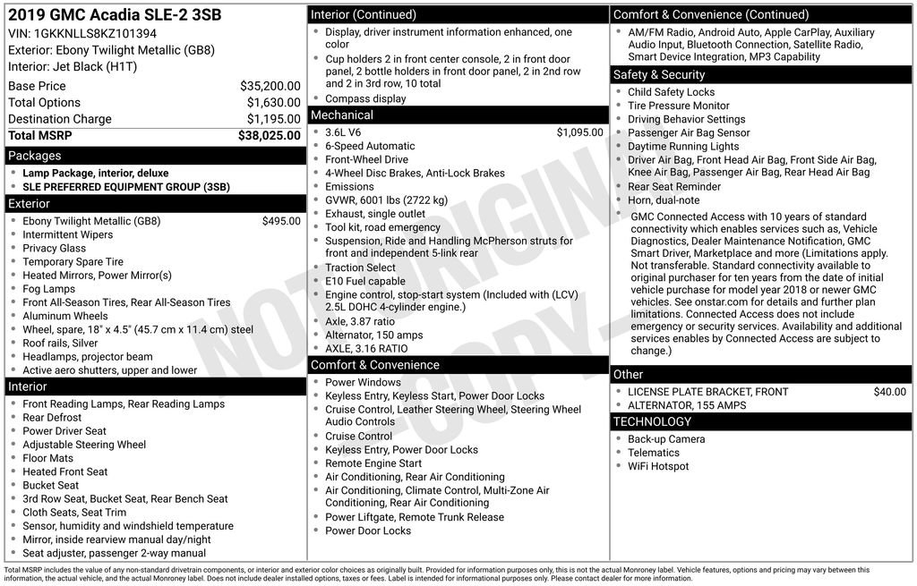 Used 2019 GMC Acadia SLE FWD image 11