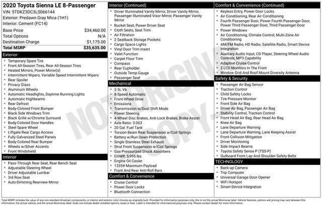 Used 2020 Toyota Sienna LE FWD image 30