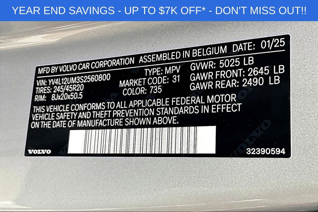 Used 2025 Volvo XC40 B5 Ultra w/ Protection Package Premier image 27