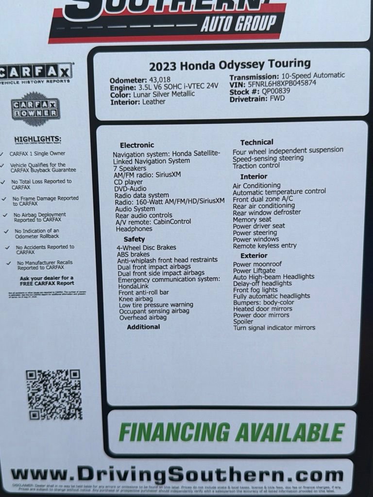 Used 2023 Honda Odyssey Touring image 14