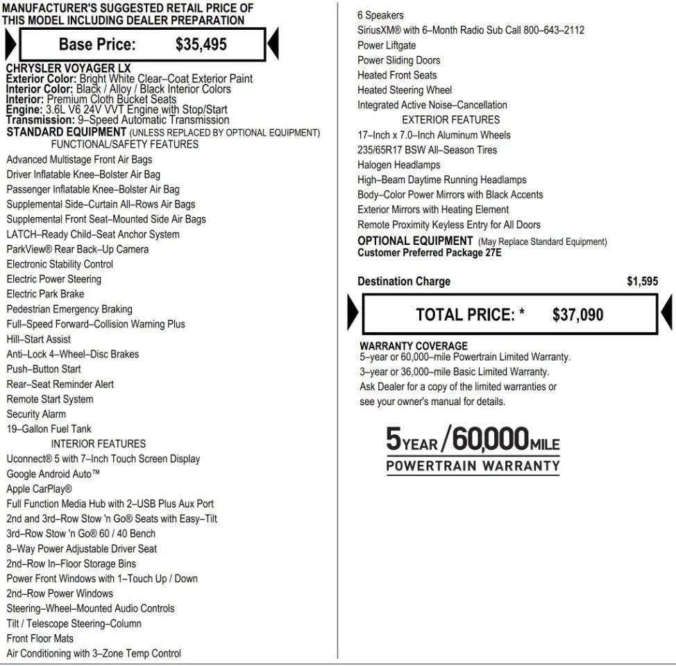 Used 2023 Chrysler Voyager LX FWD image 9