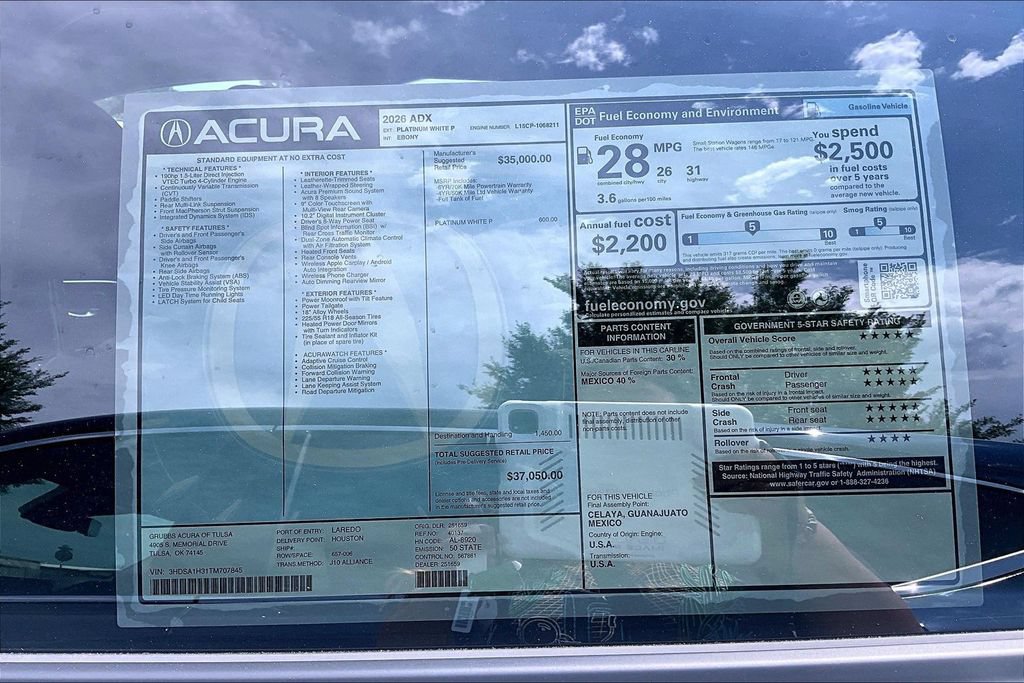 New 2026 Acura ADX FWD image 30