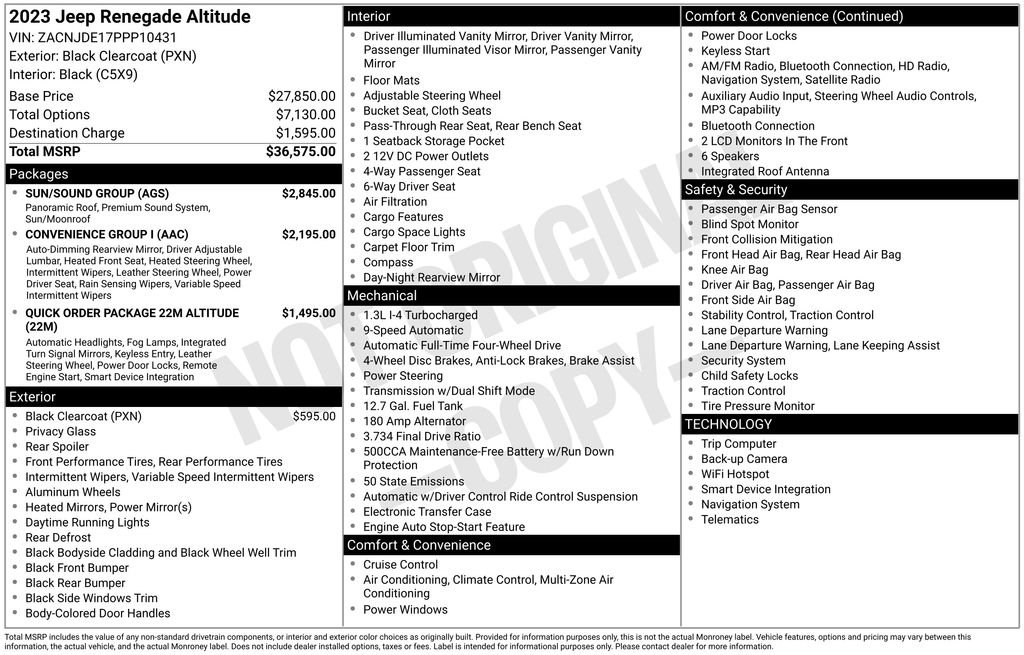 Used 2023 Jeep Renegade Altitude w/ Sun/Sound Group image 12