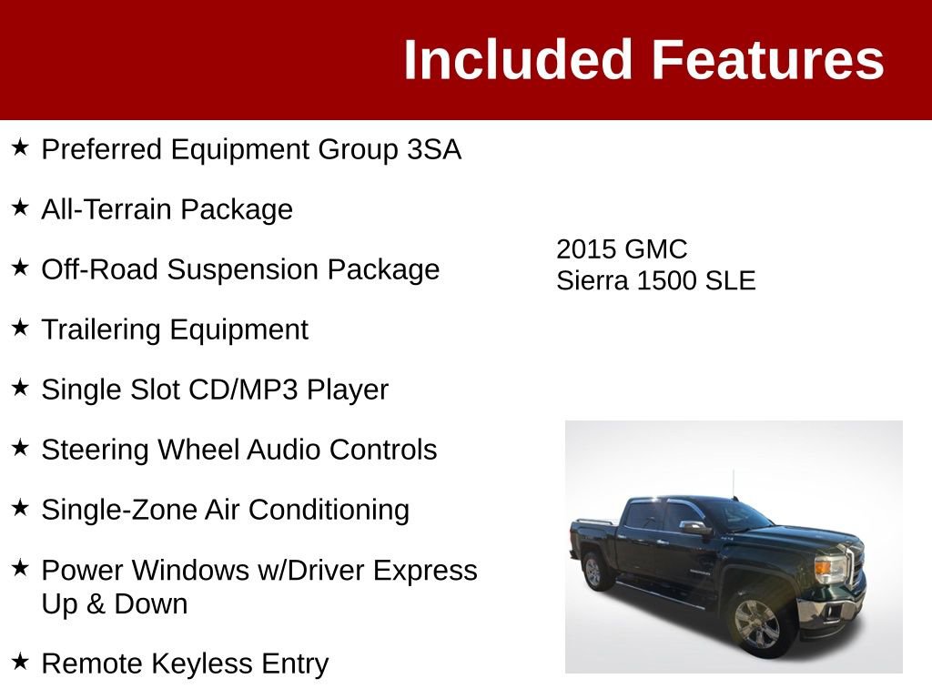 Used 2015 GMC Sierra 1500 SLE AWD/4WD image 3