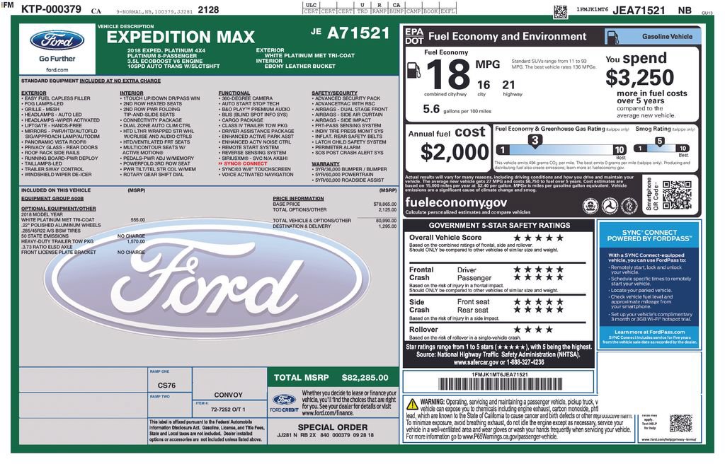 Used 2018 Ford Expedition Max Platinum AWD/4WD image 17