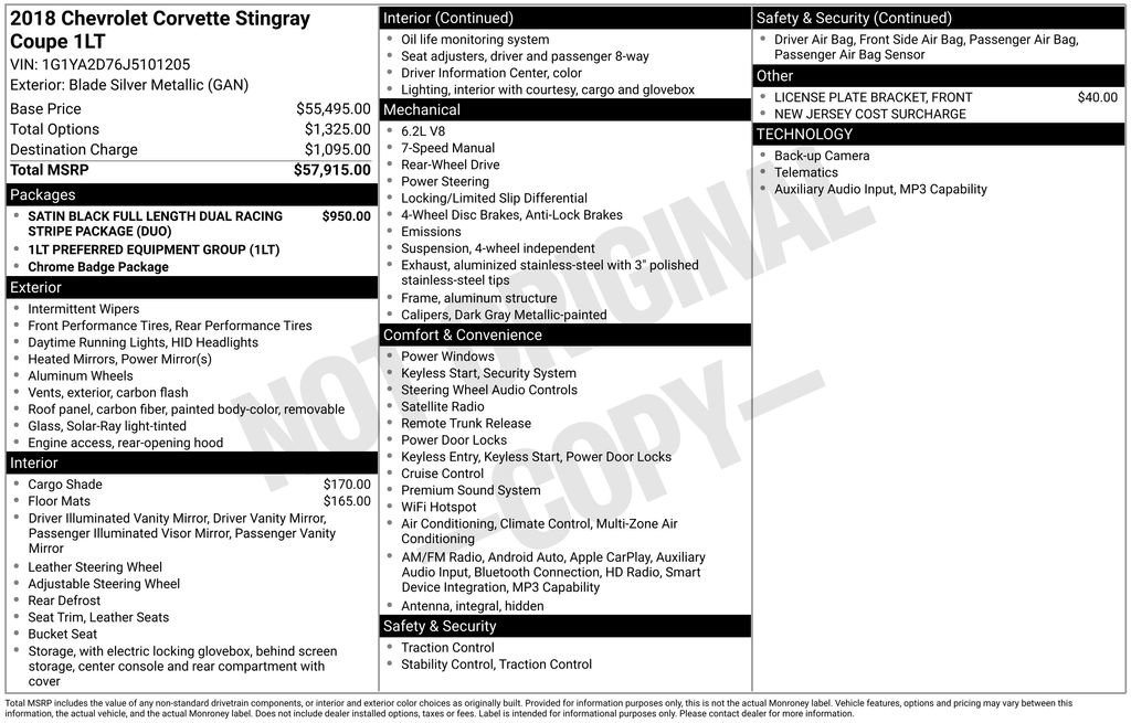 Used 2018 Chevrolet Corvette Stingray Coupe image 40